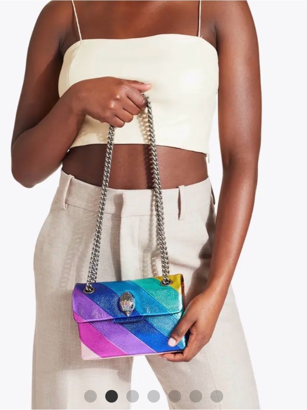 Kurt Geiger Mini Kensington Rainbow Metallic Leather Bag
